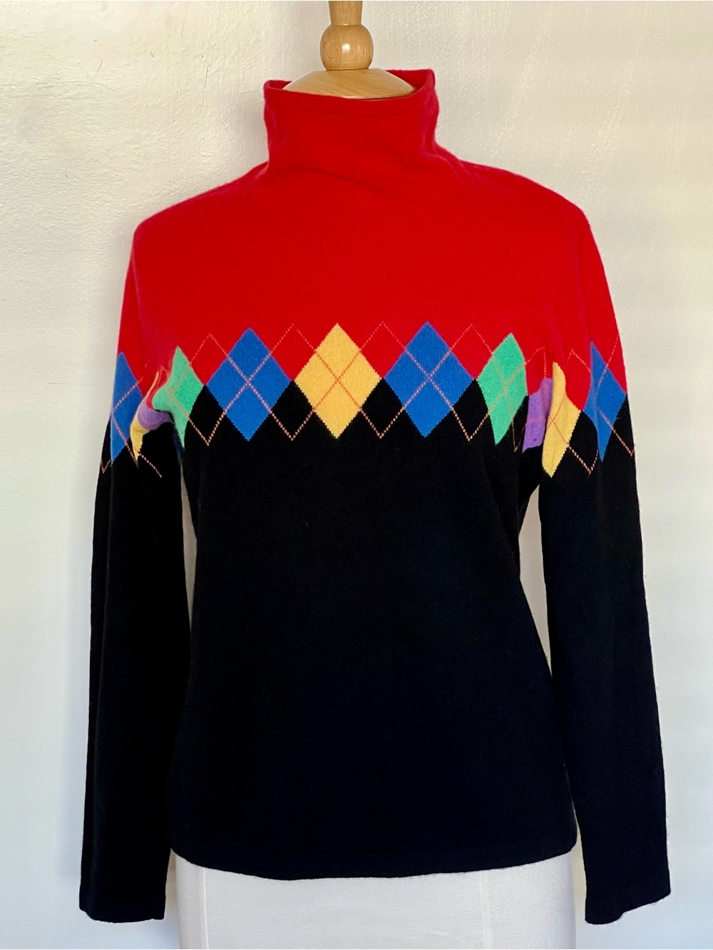 Jones New York wool blend argyle sweater